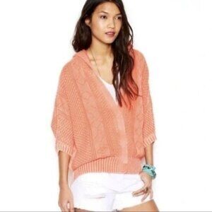 Free People Women's Oversized Hooded Cardigan Sweater with Snaps - size XS